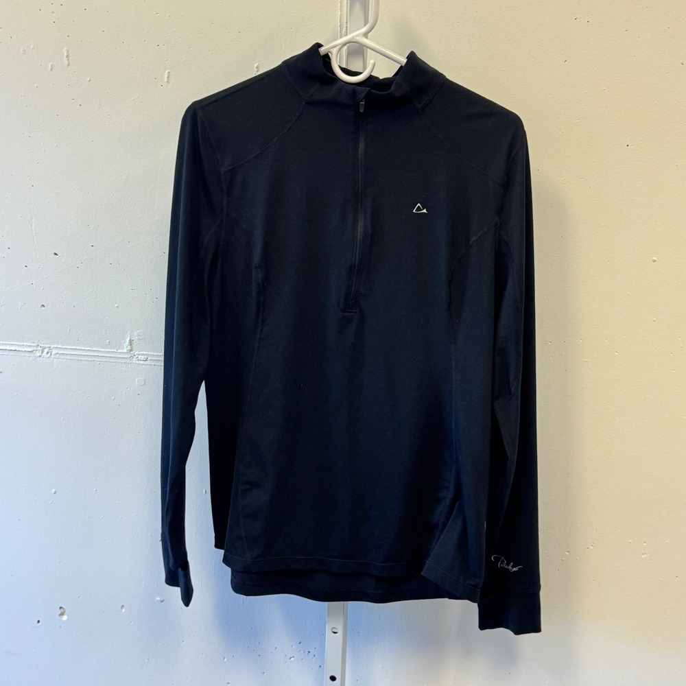 Paradox Women's Black 1/4 Zip Base Layer Merino Wool Blend Top Large 1700362